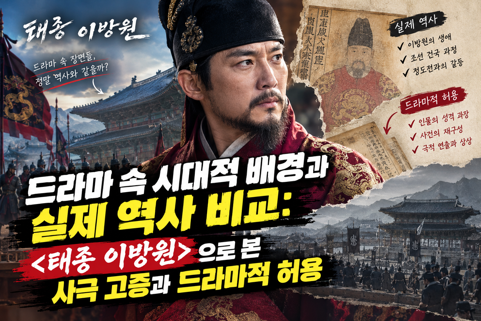 드라마 속 시대적 배경과실제 역사 비교를 "태종 이방원"에 관한 썸네일